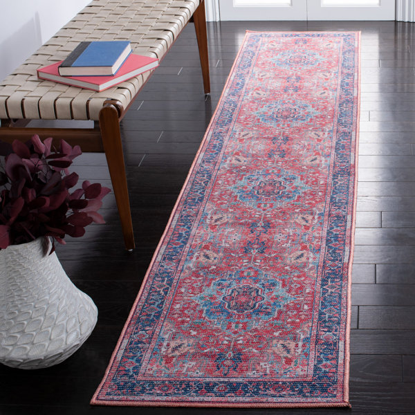 Mistana™ Claunch Oriental Blue/Red Area Rug Wayfair